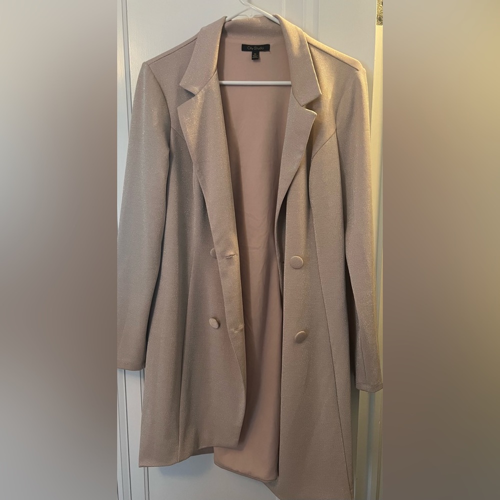 City Studio Shimmering Taupe Trench Coat